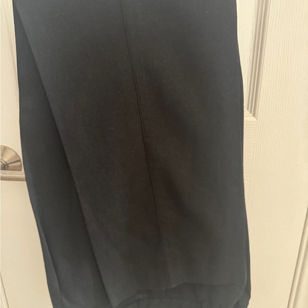Classic black linen-blend suit, pants and blazer sold together.